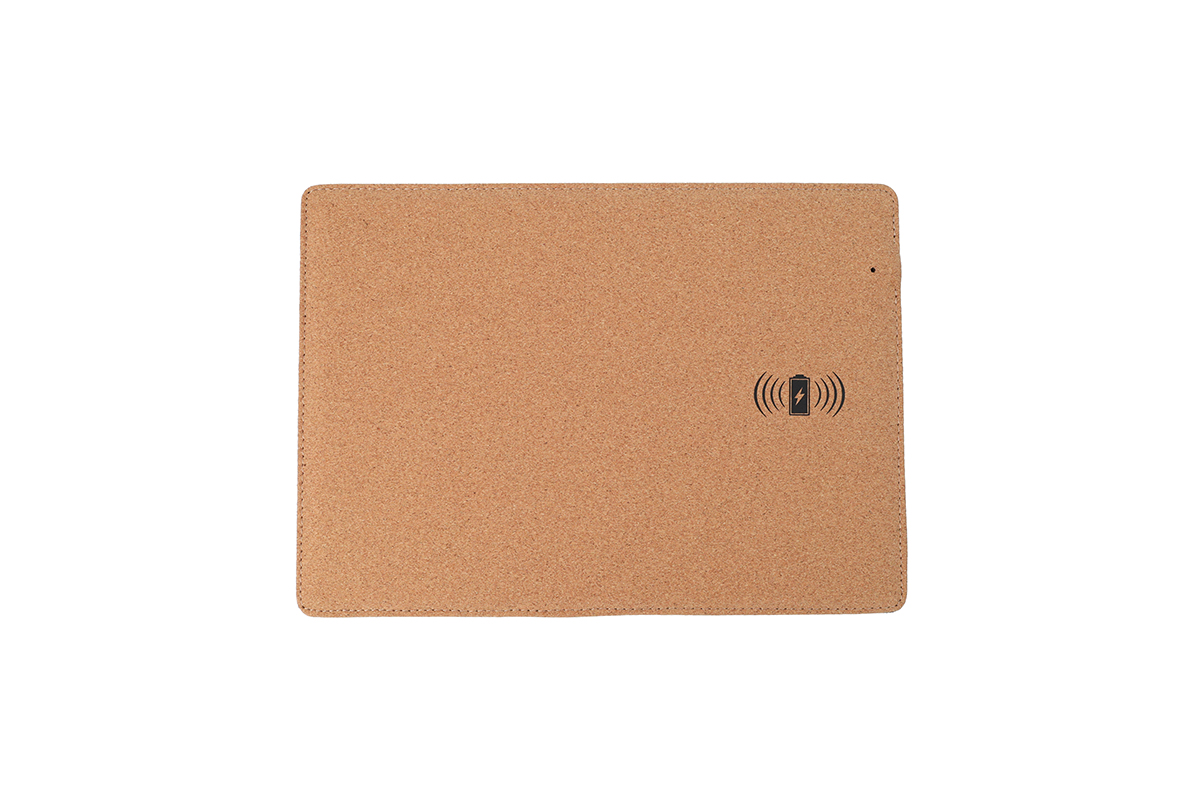 KHAKI - Cork Mousepad with Wireless Charger